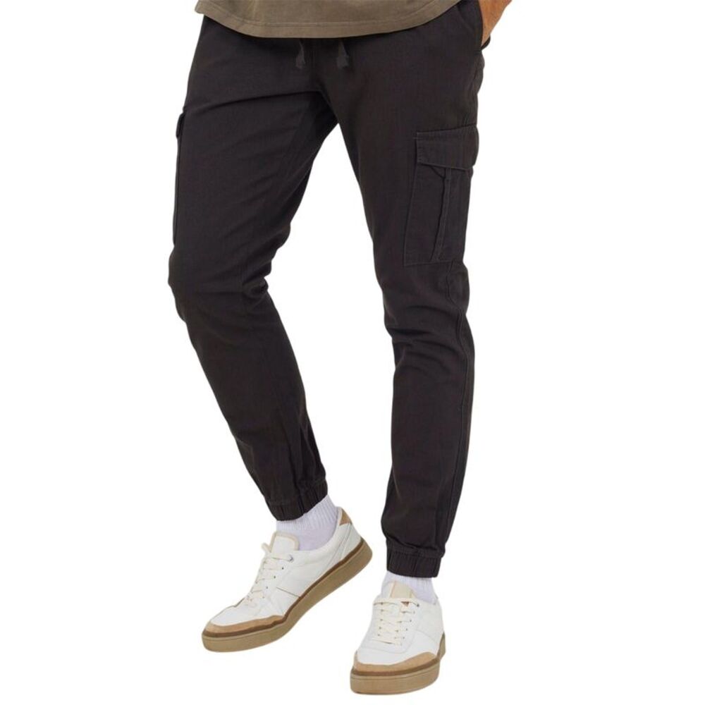 Brave Soul Mens Cargo Jogging Bottoms / Dark Grey